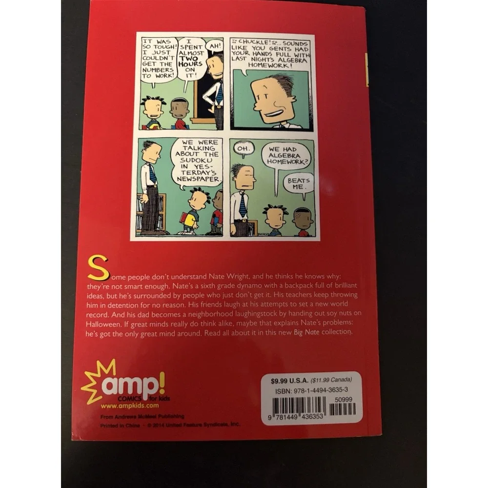 BIG NATE Book Lot of 5 by Lincoln Peirce – Funny Comic Series‎ – Scholastic Kids